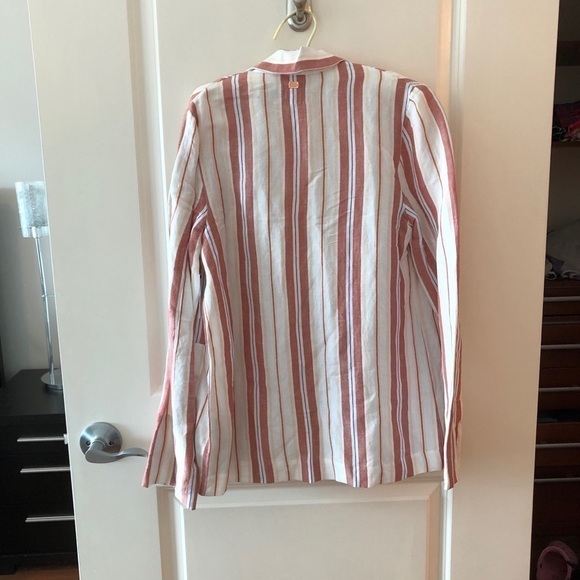 NWT Stone Row Stripped Linen Blazer Size XS - Picture 6 of 15